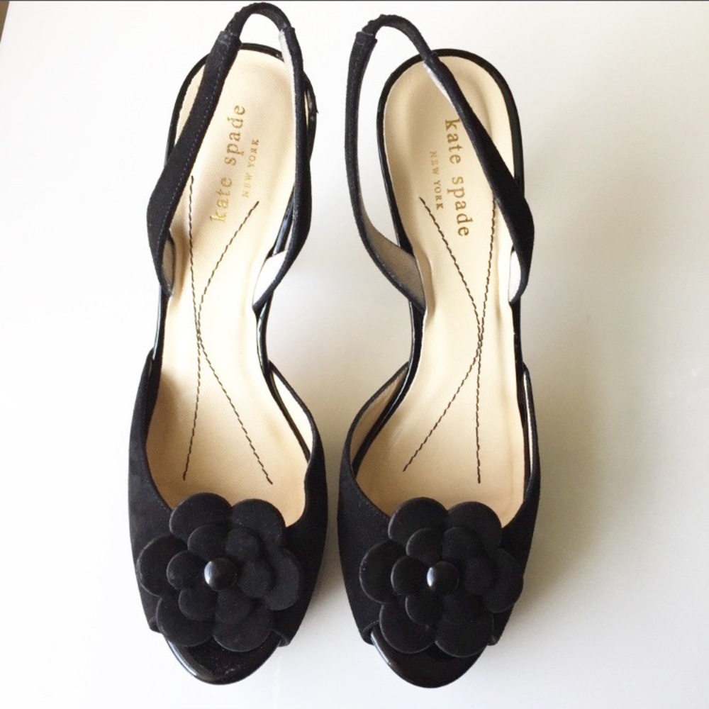 KATE♠️SPADE SUEDE SLINGBACK PEEP TOE HEEL